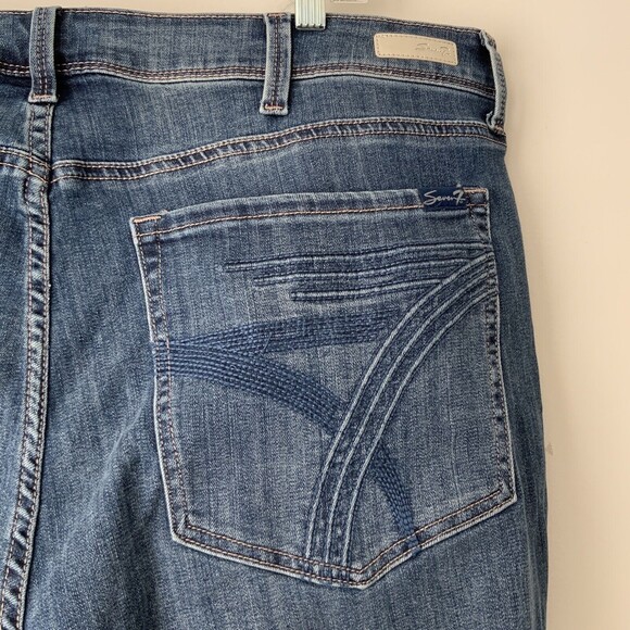 Seven7 Embroidered Hem Limited Edition Straight Leg Jeans Blue 22 - Picture 5 of 11